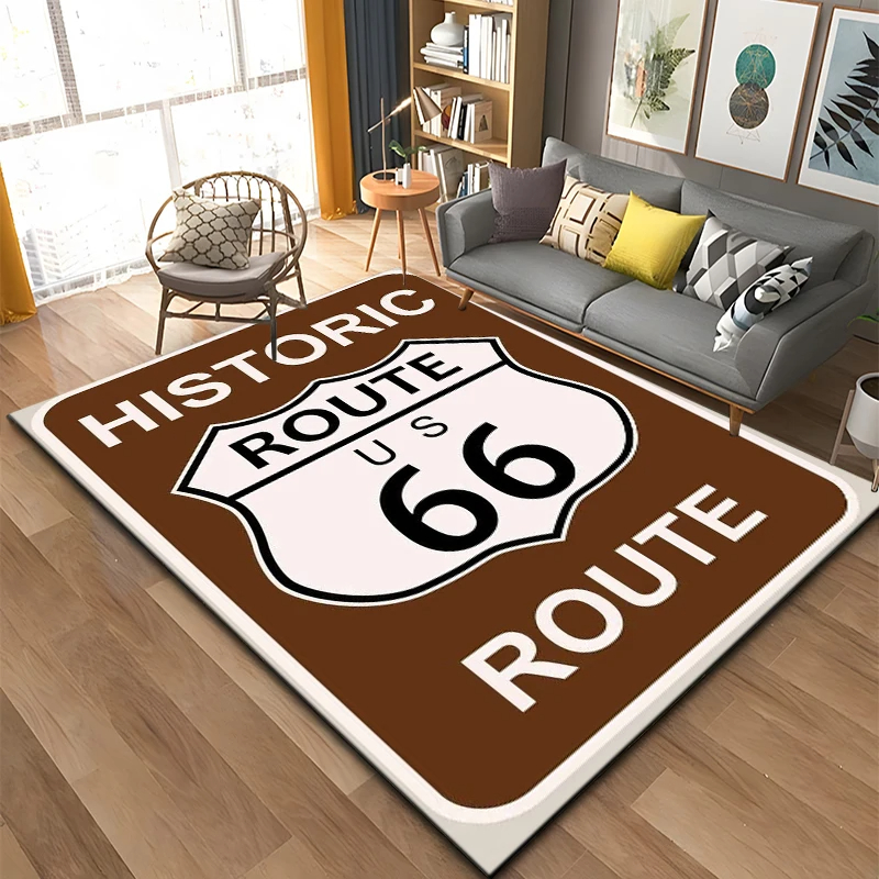 Kids Outdoor Kitchen Diy - Historic Route 66 Pattern Carpet Non-slip