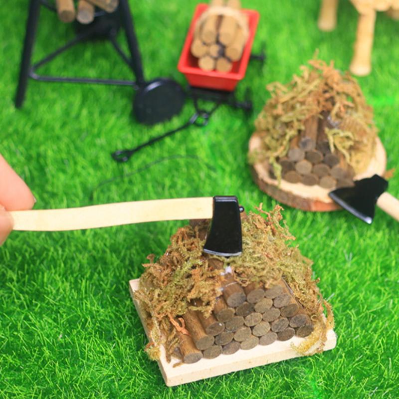 Kids Outdoor Kitchen Diy - 1 Set Mini Axe Firewood Pile