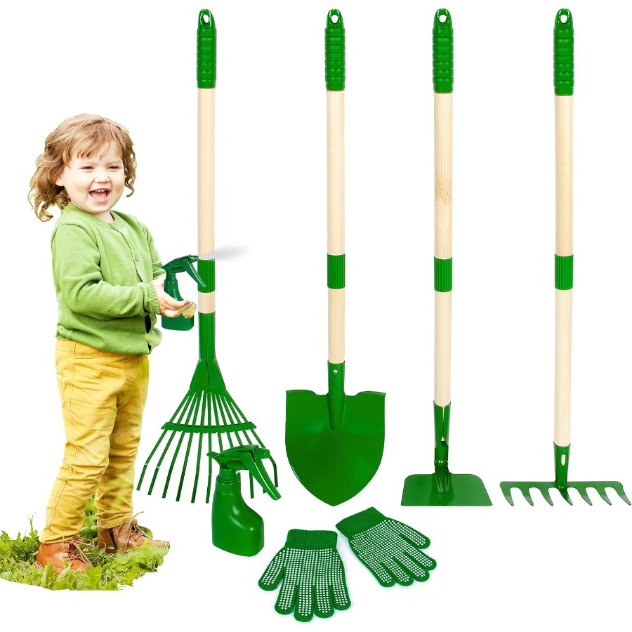 Kids Outdoor Yard Tools - Kids Gardening Tools Set - 7pcs