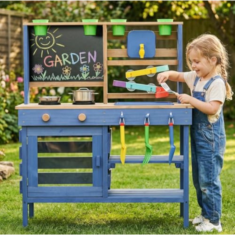Kids Outdoor Sink - Outdoor mud kitchen for kids: wooden