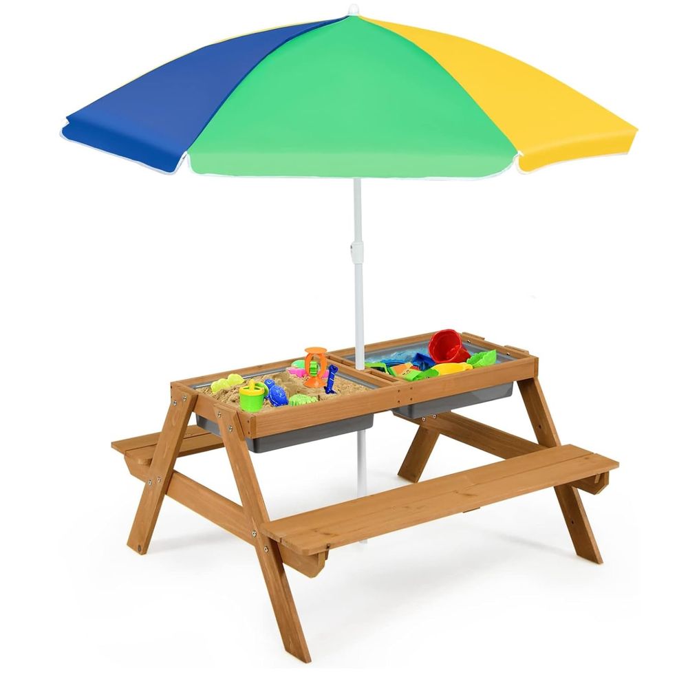 Kids Outdoor Water Table - Kids Picnic Table, 4 in 1