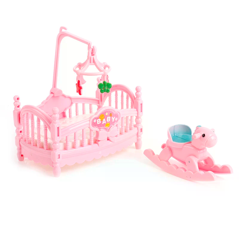 Kids Outdoor Seating - Miniature Crib Wooden Horse Set Outdoor