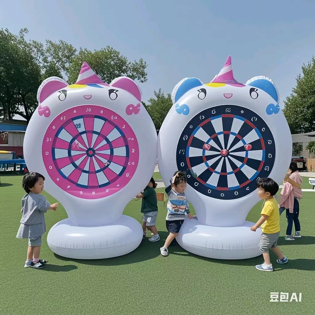 Kids Outdoor Pool - Inflatable Unicorn Throwing Game Target Sticky