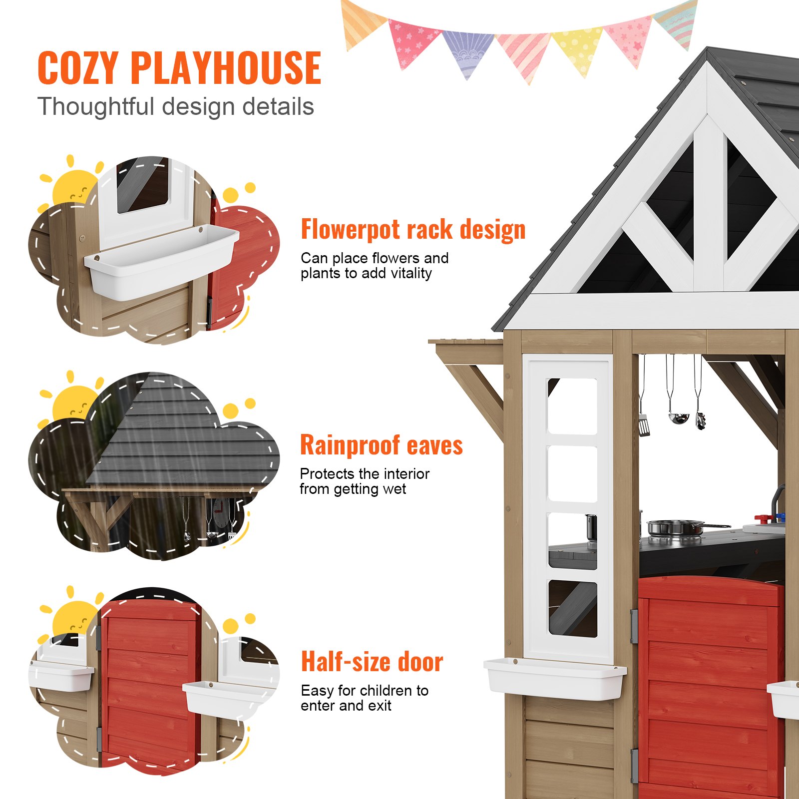 Outdoor Wooden Playhouse Kids  - Kids Outdoor Sink のレビューと価格