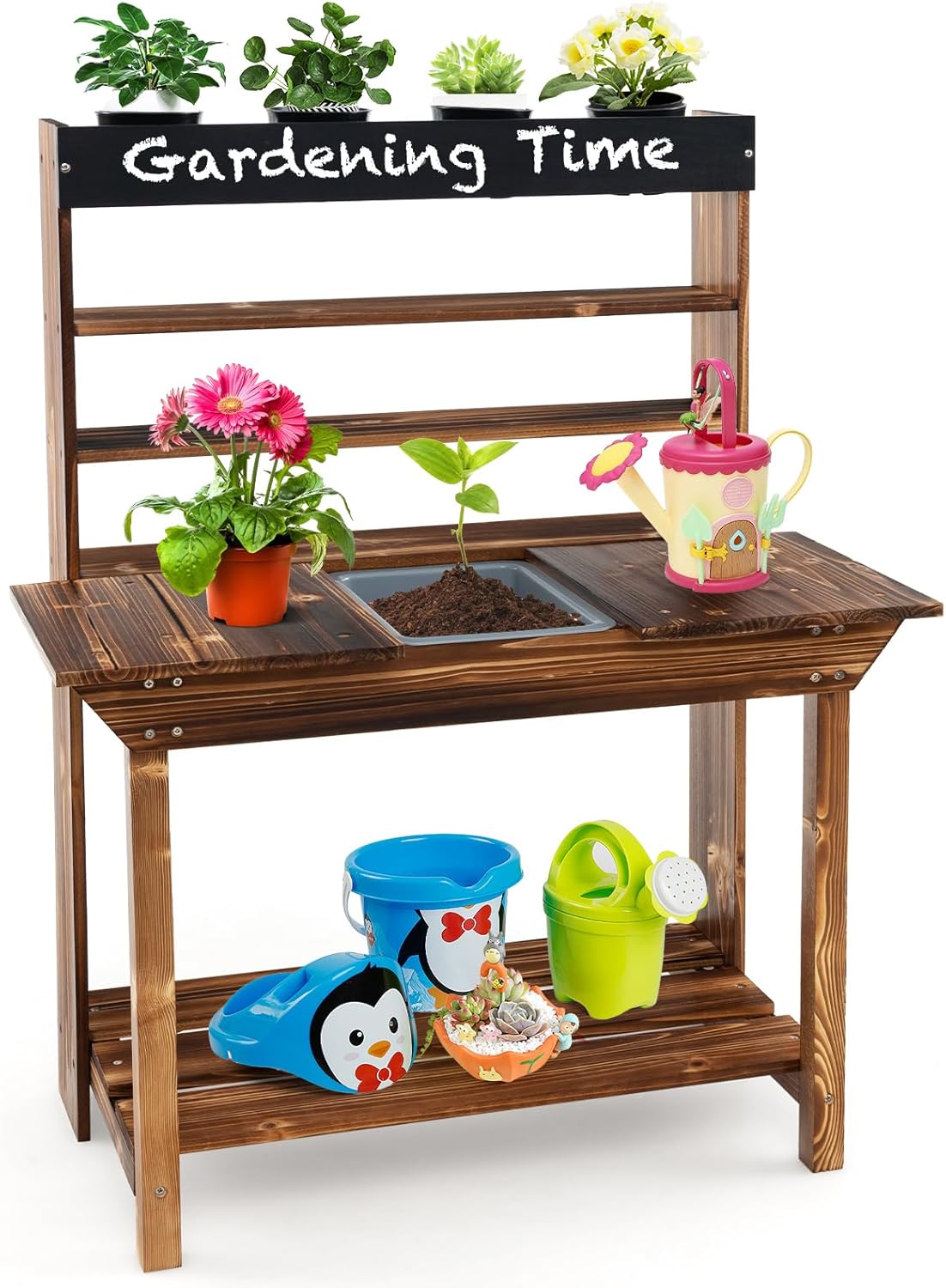 Mud Kitchen, Fir Wood Kids Pot - Kids Outdoor Sink のレビューと価格