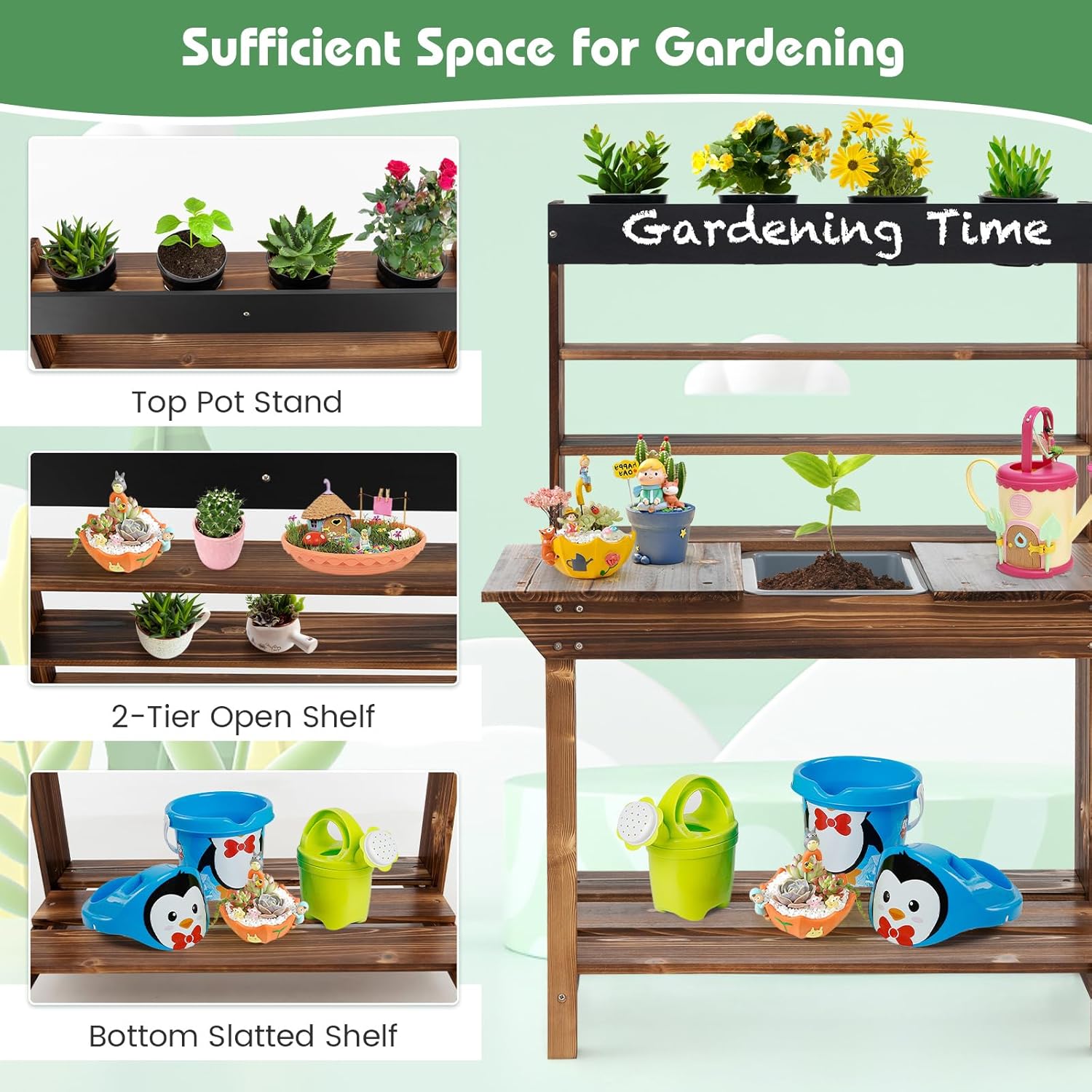 Mud Kitchen, Fir Wood Kids Pot - Kids Outdoor Sink のレビューと価格