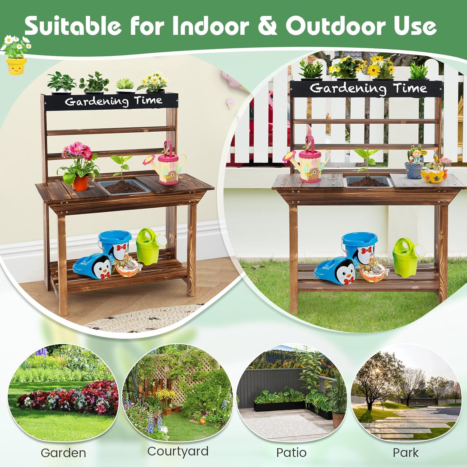 Mud Kitchen, Fir Wood Kids Pot - Kids Outdoor Sink のレビューと価格