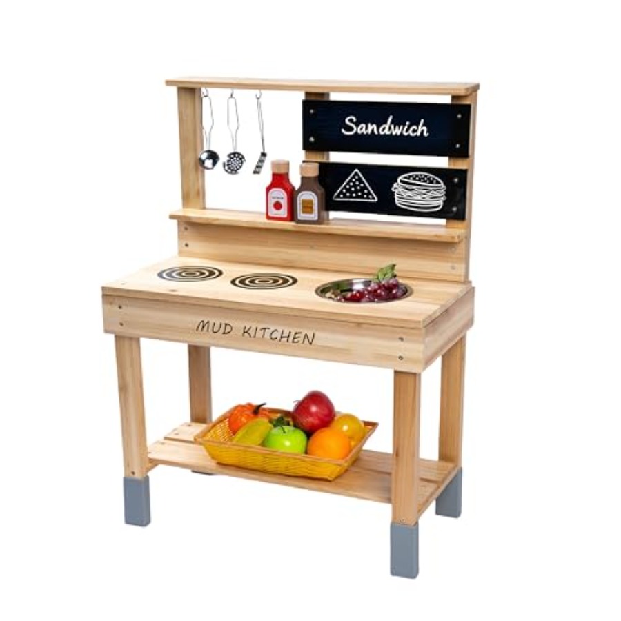 Outdoor wooden mud kitchen for - Kids Outdoor Sink のレビューと価格