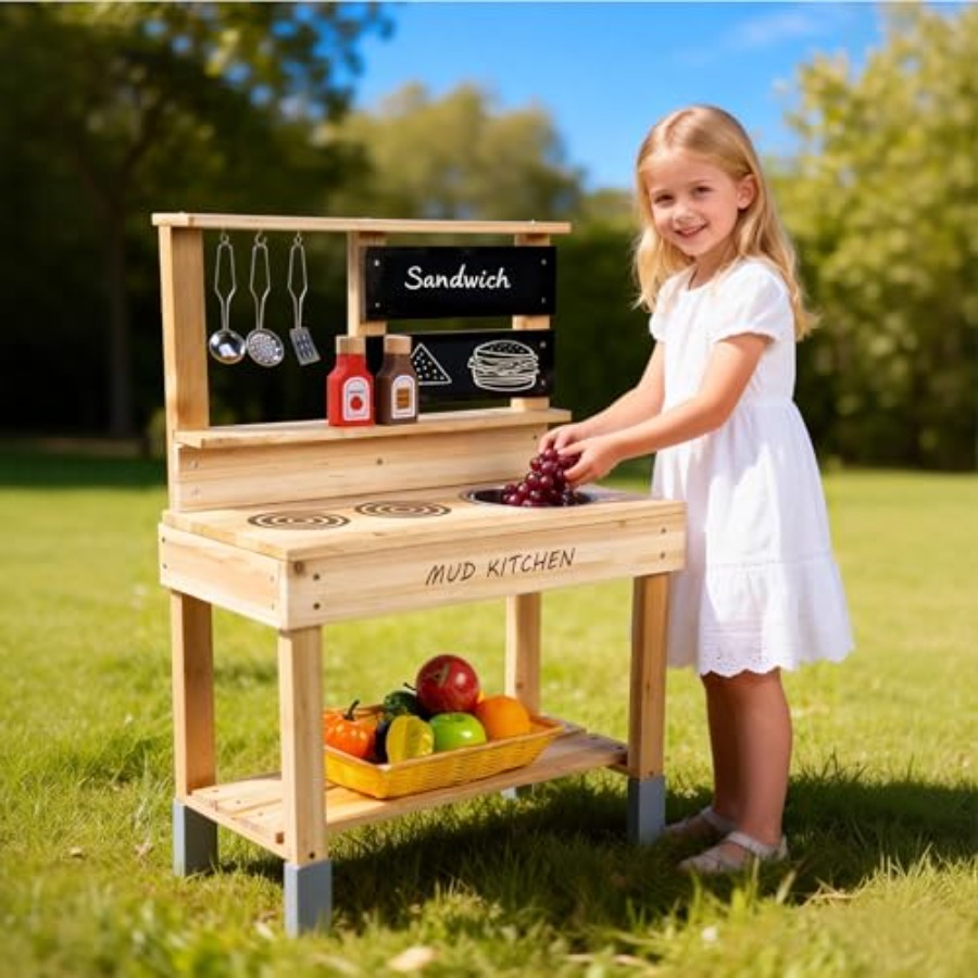 Outdoor wooden mud kitchen for - Kids Outdoor Sink のレビューと価格