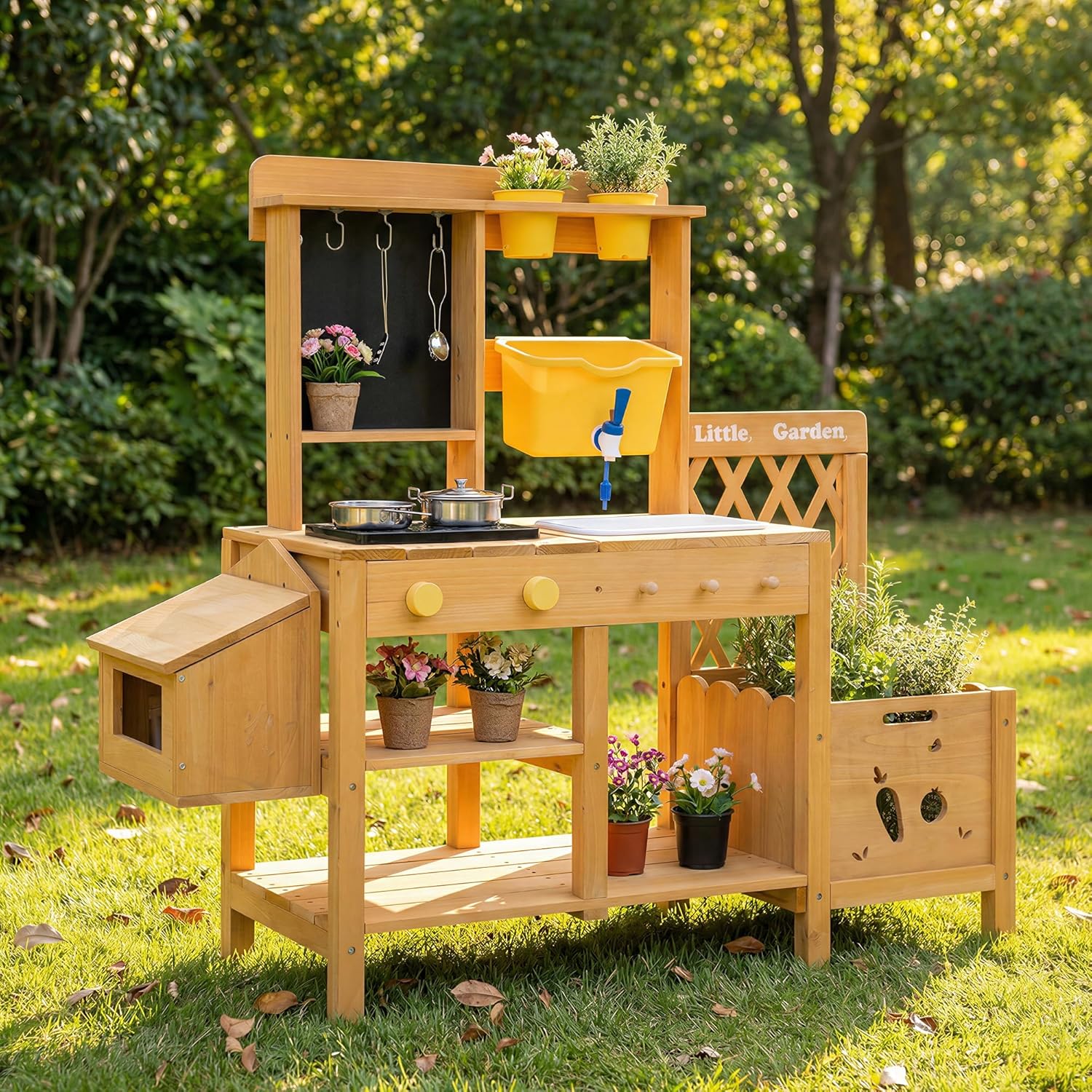 Wooden Mud Kitchen for Kids, O - Kids Outdoor Sink のレビューと価格