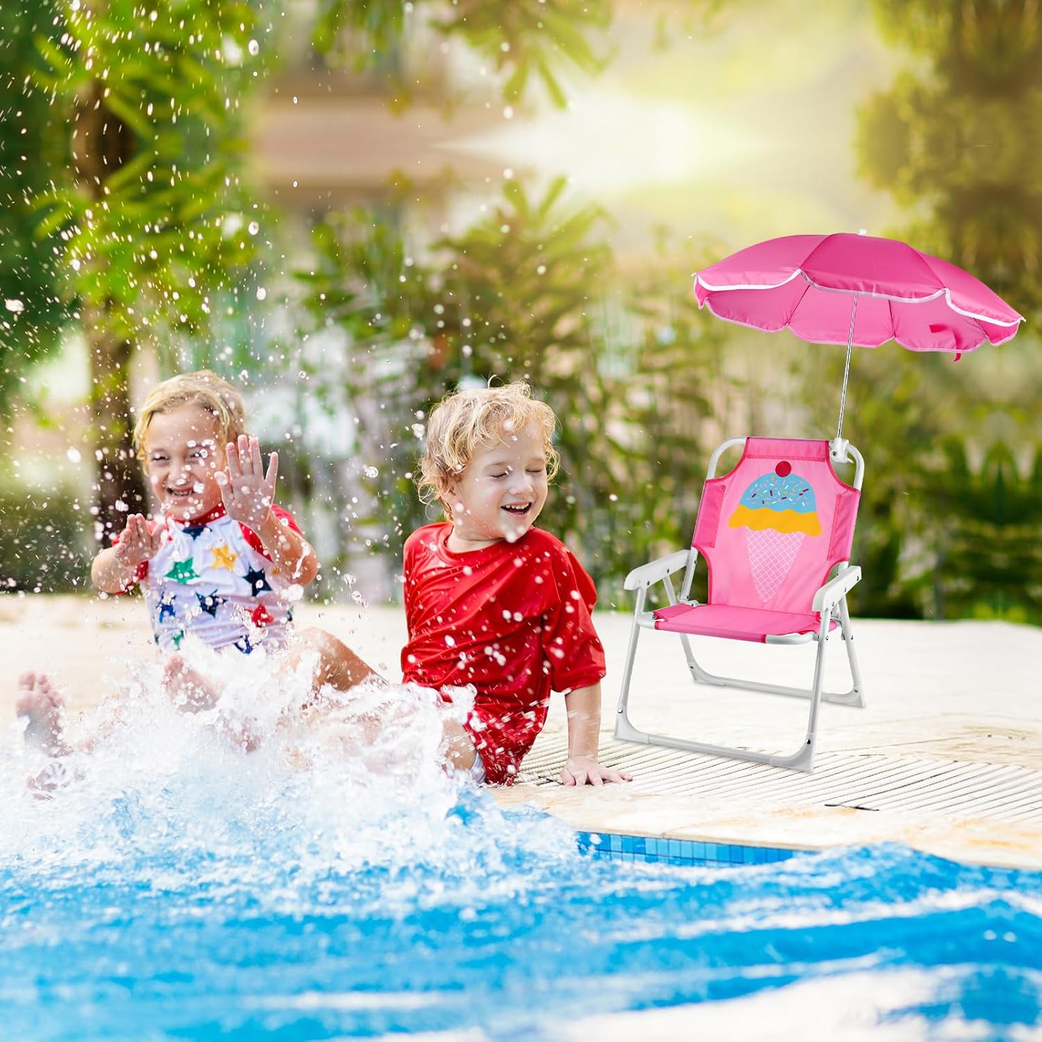 1 Set Folding Beach Chair with - Kids Outdoor Lawn Chair のレビューと価格