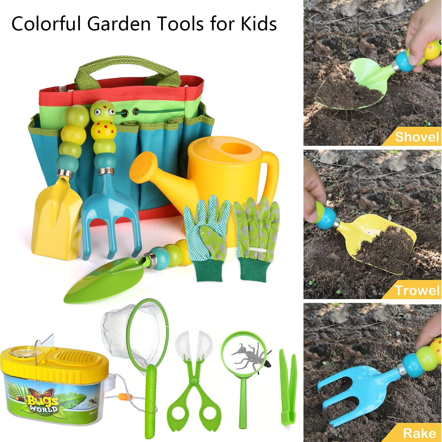 Colorful Garden Tools Toys for - Kids Outdoor Yard Tools のレビューと価格