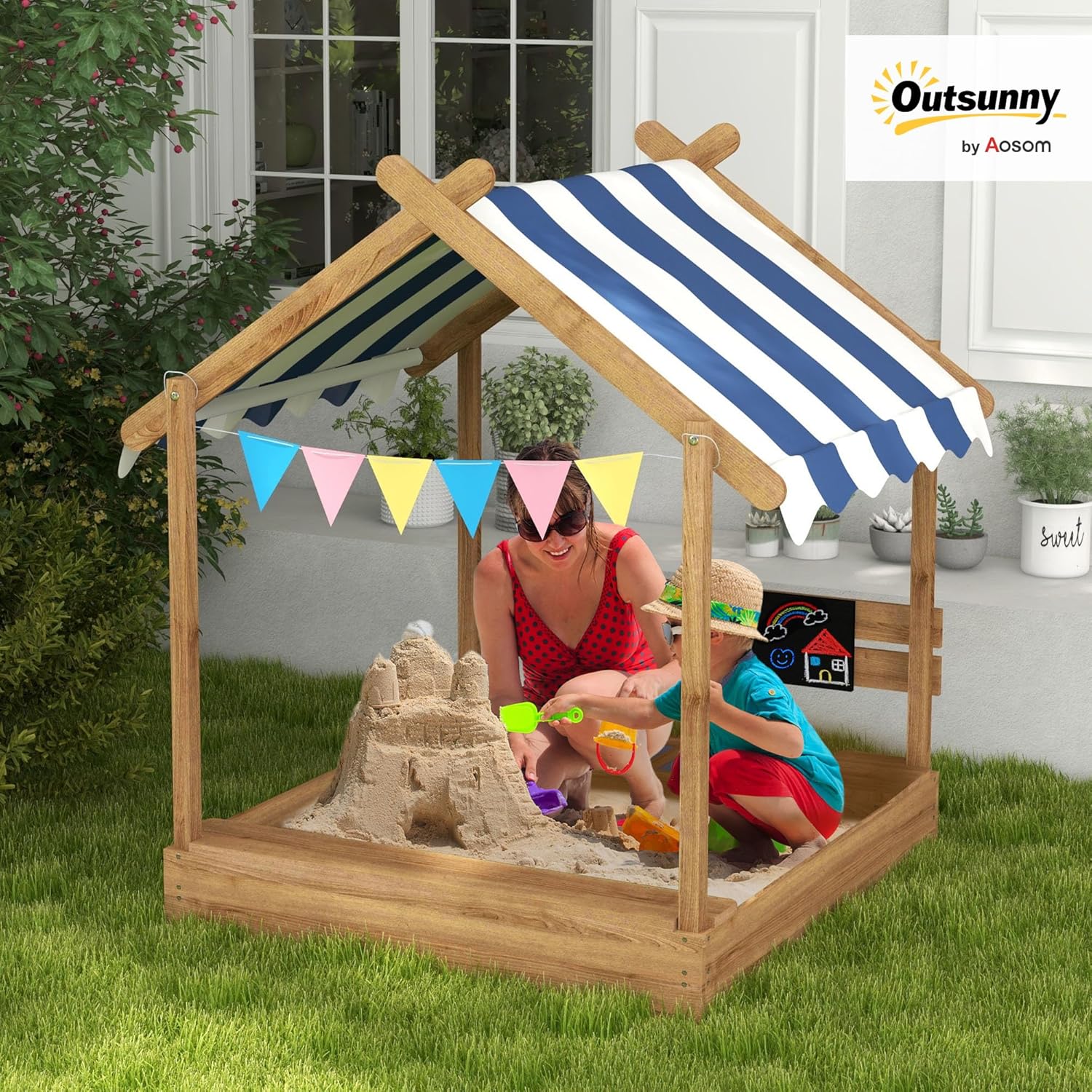 Wooden Sandbox Canopy Kids San - Kids Outdoor Sink のレビューと価格