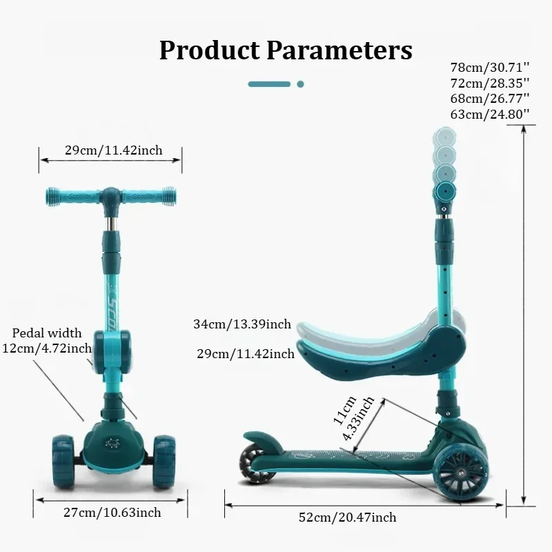 2-in-1 Kids Kick Scooter with  - Kids Outdoor Ride On のレビューと価格