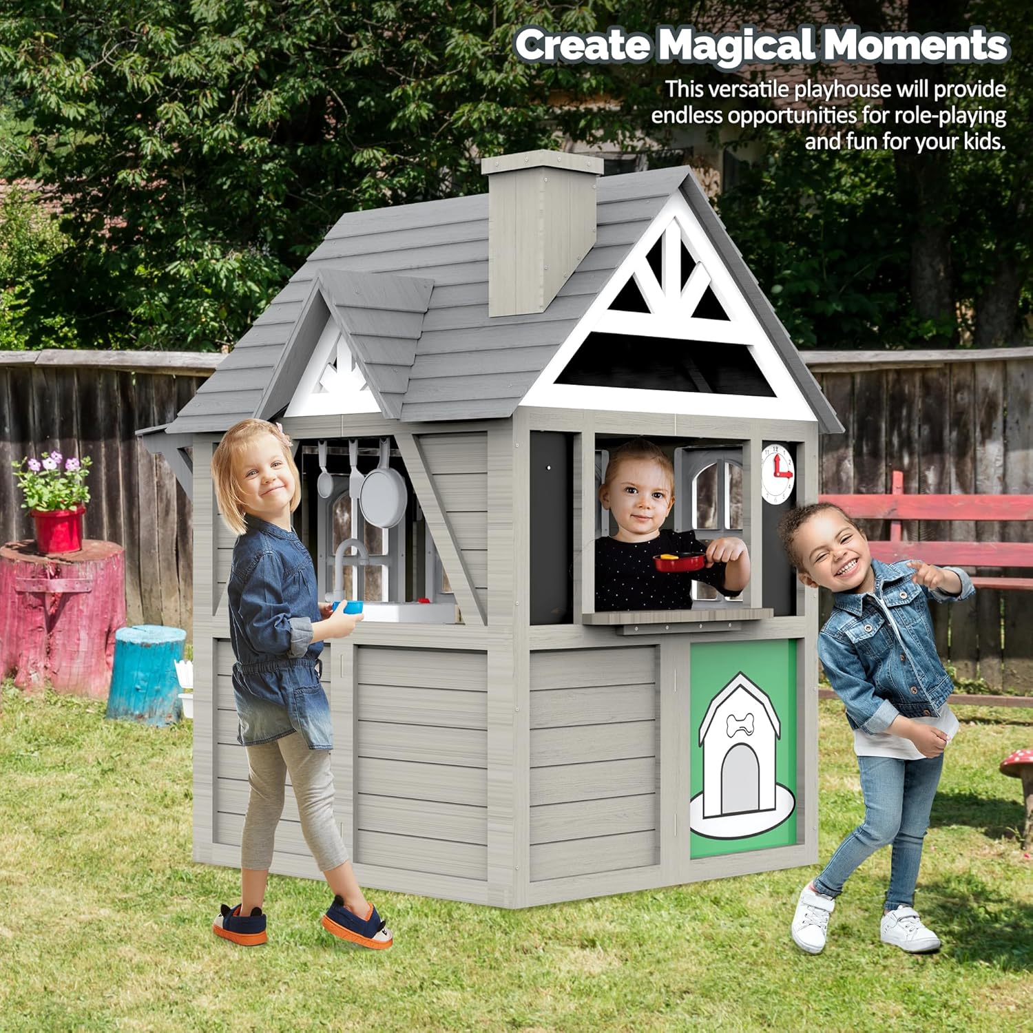 Outdoor Kids Playhouse, All Fi - Kids Outdoor Sink のレビューと価格