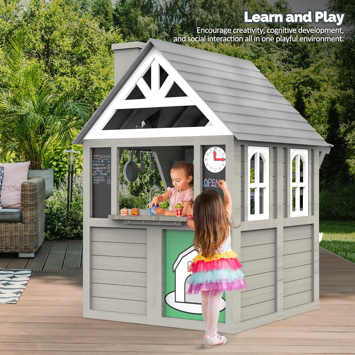 Outdoor Kids Playhouse, All Fi - Kids Outdoor Sink のレビューと価格
