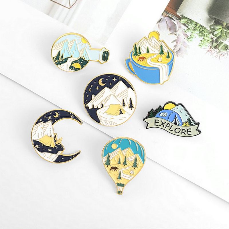 Camping Adventure Enamel Pins  - Kids Outdoor Gifts のレビューと価格