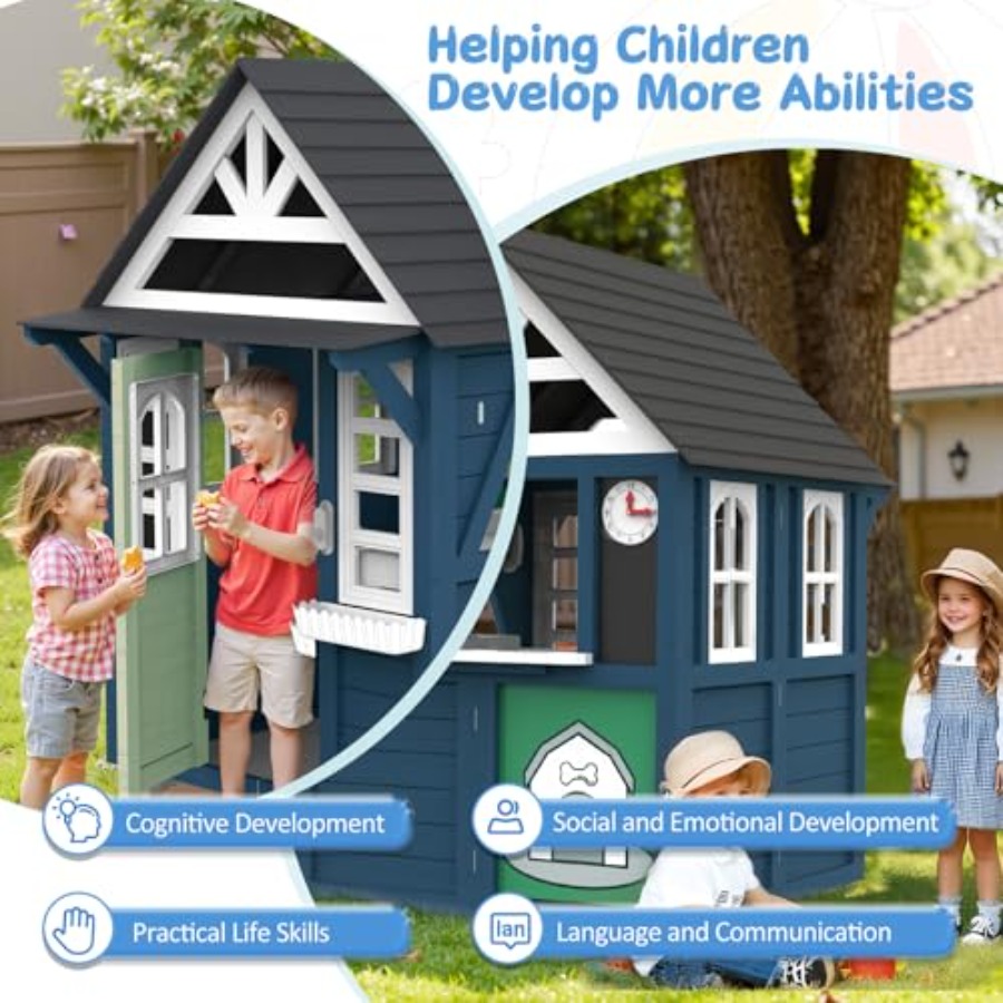 Outdoor kids playhouse: wooden - Kids Outdoor Sink のレビューと価格