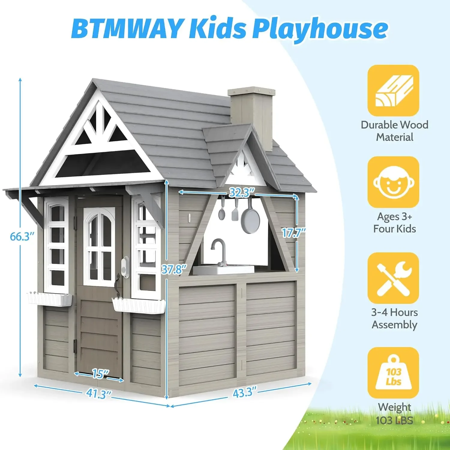 Kids Outdoor Playhouse,Cedar G - Kids Outdoor Sink のレビューと価格
