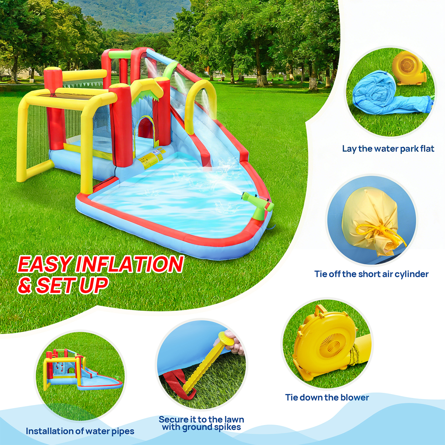 7in1 Inflatable Water Slide Pa - Kids Outdoor Pool のレビューと価格