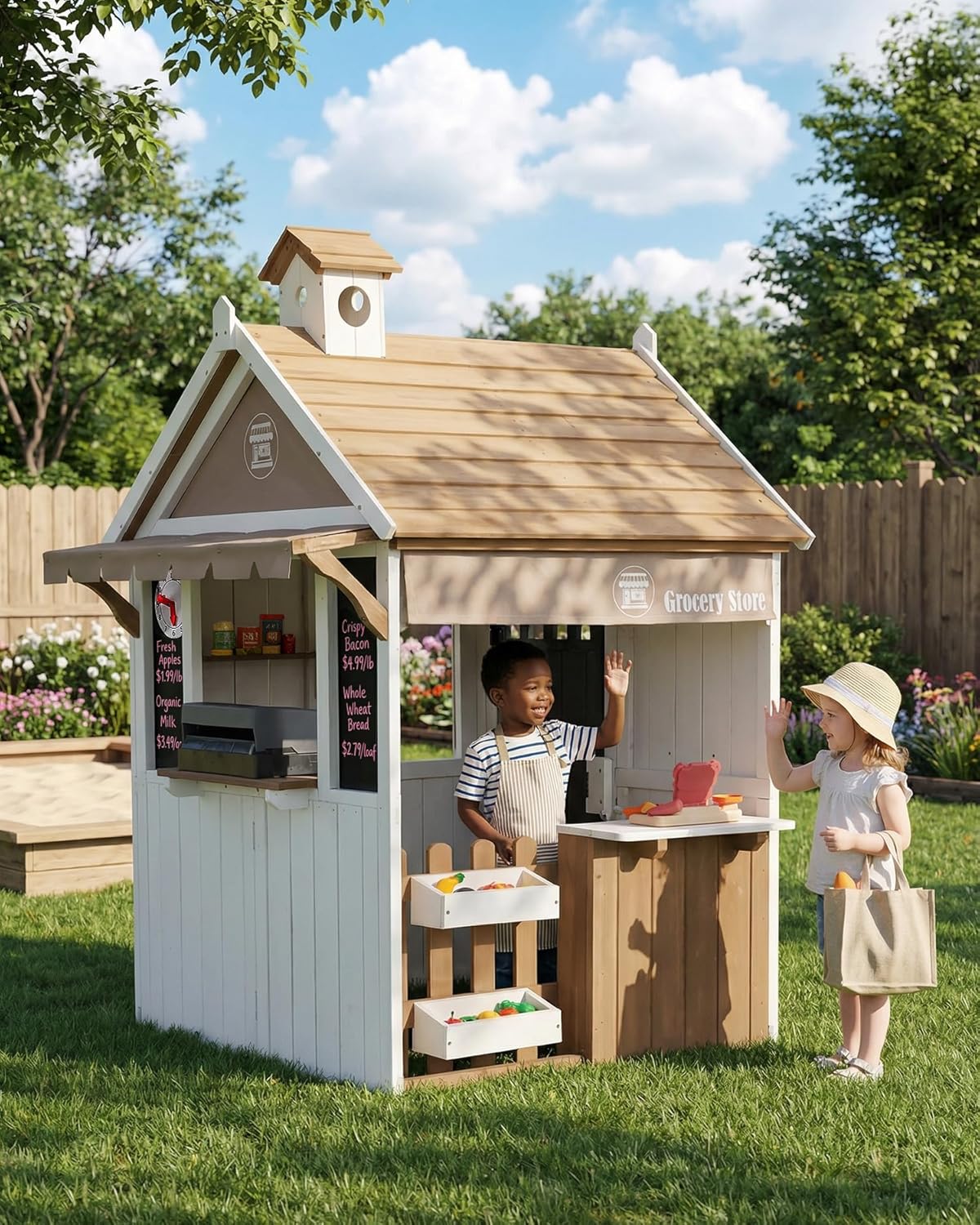 2-in-1 Cedar Wooden Kids Outdo - Kids Outdoor Bbq のレビューと価格