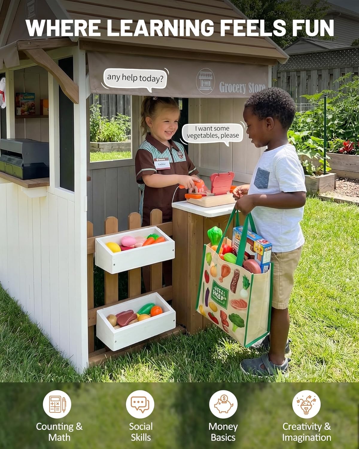 2-in-1 Cedar Wooden Kids Outdo - Kids Outdoor Bbq のレビューと価格
