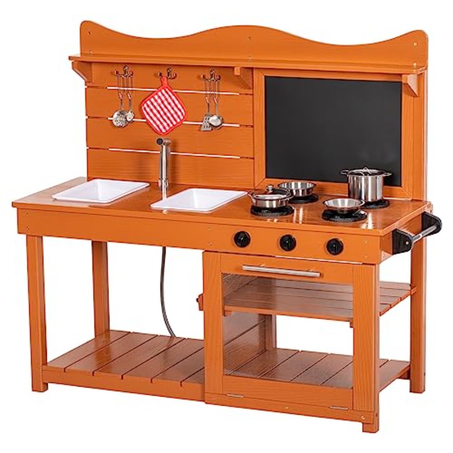 Outdoor wooden mud kitchen pla - Kids Outdoor Sink のレビューと価格