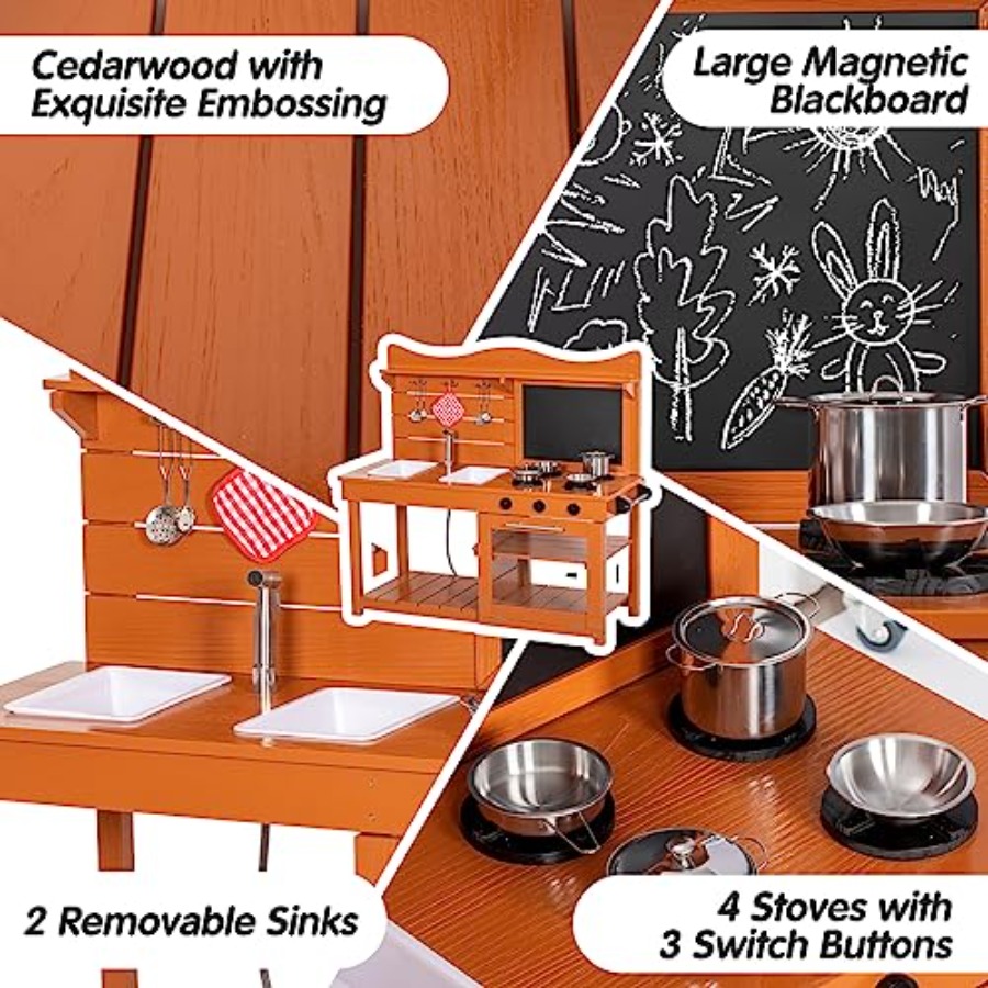 Outdoor wooden mud kitchen pla - Kids Outdoor Sink のレビューと価格