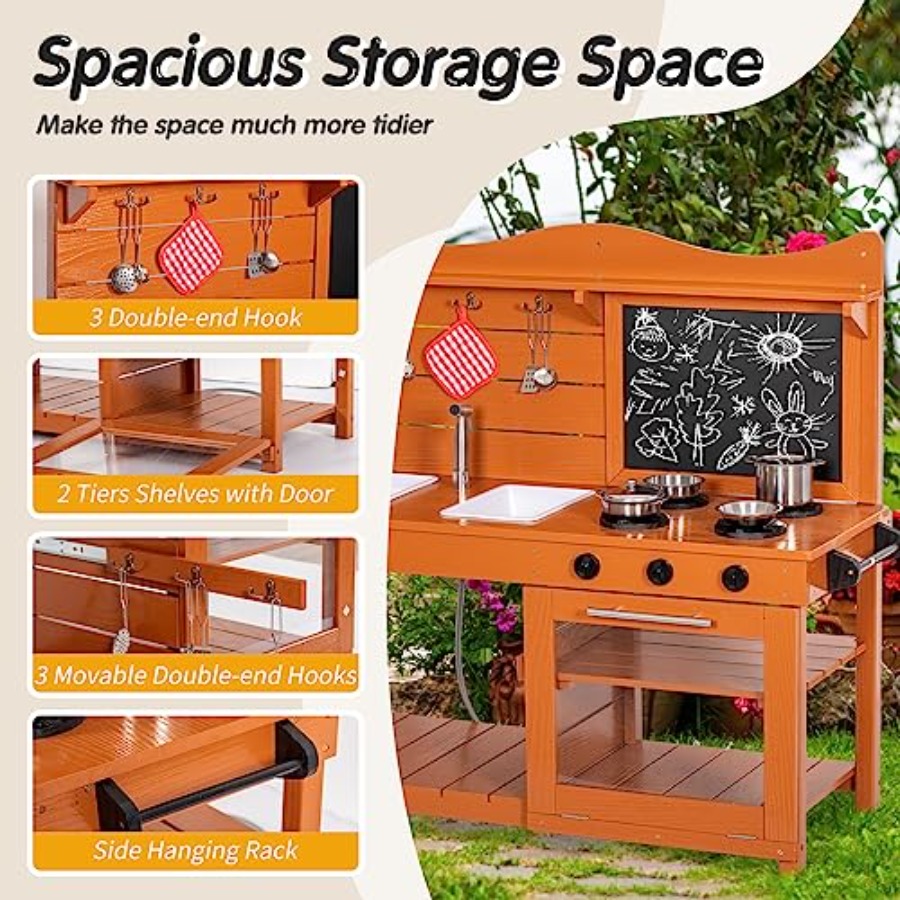 Outdoor wooden mud kitchen pla - Kids Outdoor Sink のレビューと価格