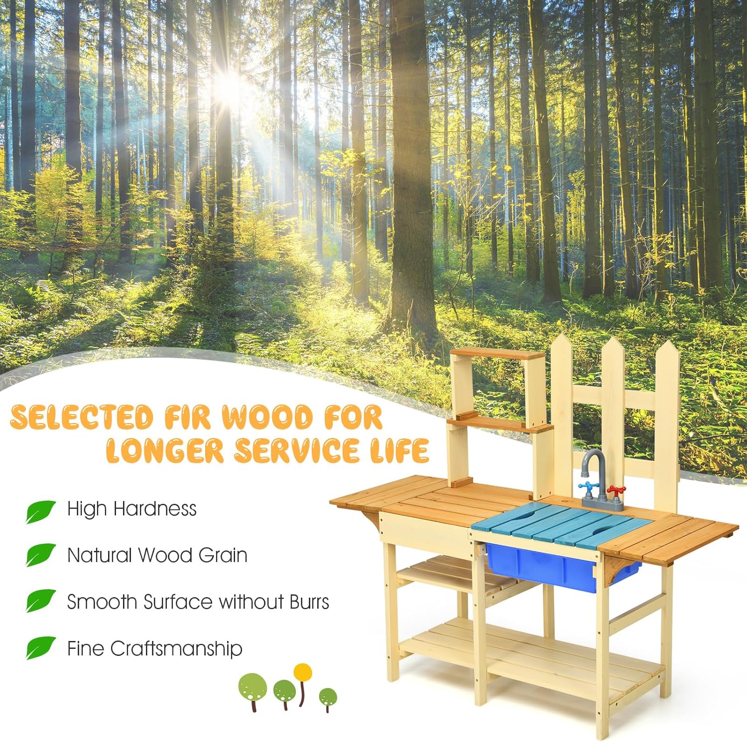 Kids Mud Kitchen Playset, Indo - Kids Outdoor Sink のレビューと価格