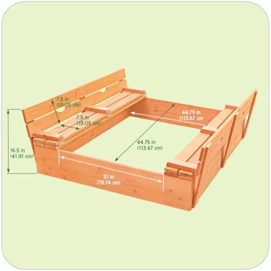 Outdoor wooden sandbox with li - Kids Outdoor Seating のレビューと価格