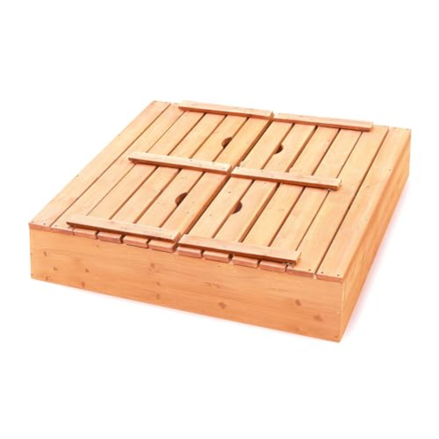Outdoor wooden sandbox with li - Kids Outdoor Seating のレビューと価格