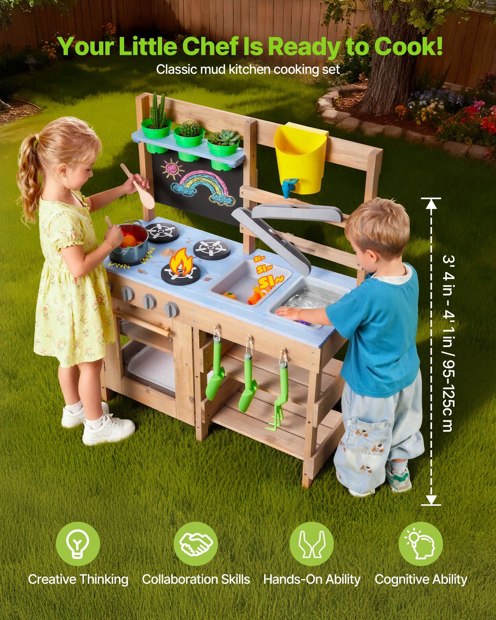 Mud Kitchen, Outdoor Mud Kitch - Kids Outdoor Sink のレビューと価格