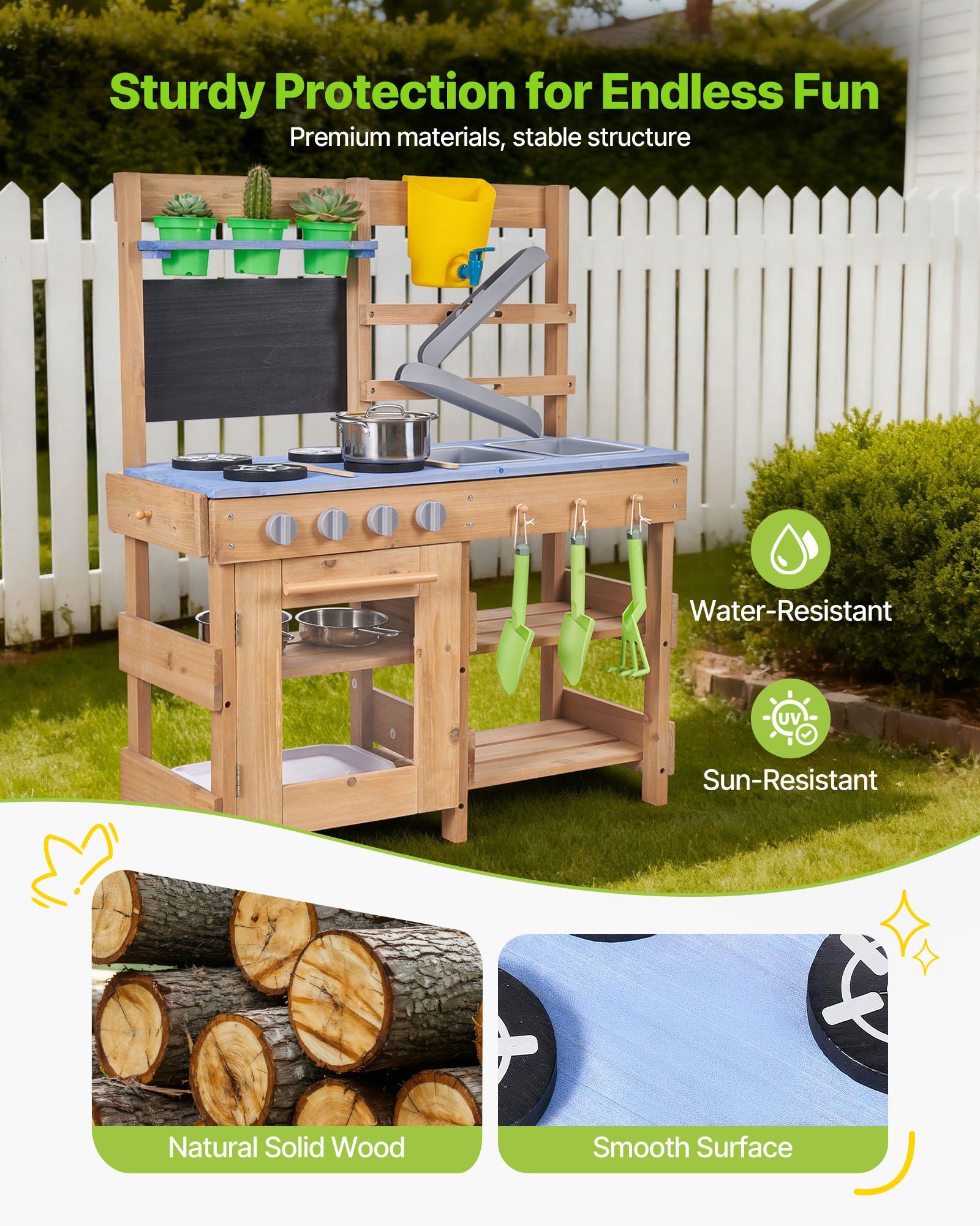 Mud Kitchen, Outdoor Mud Kitch - Kids Outdoor Sink のレビューと価格