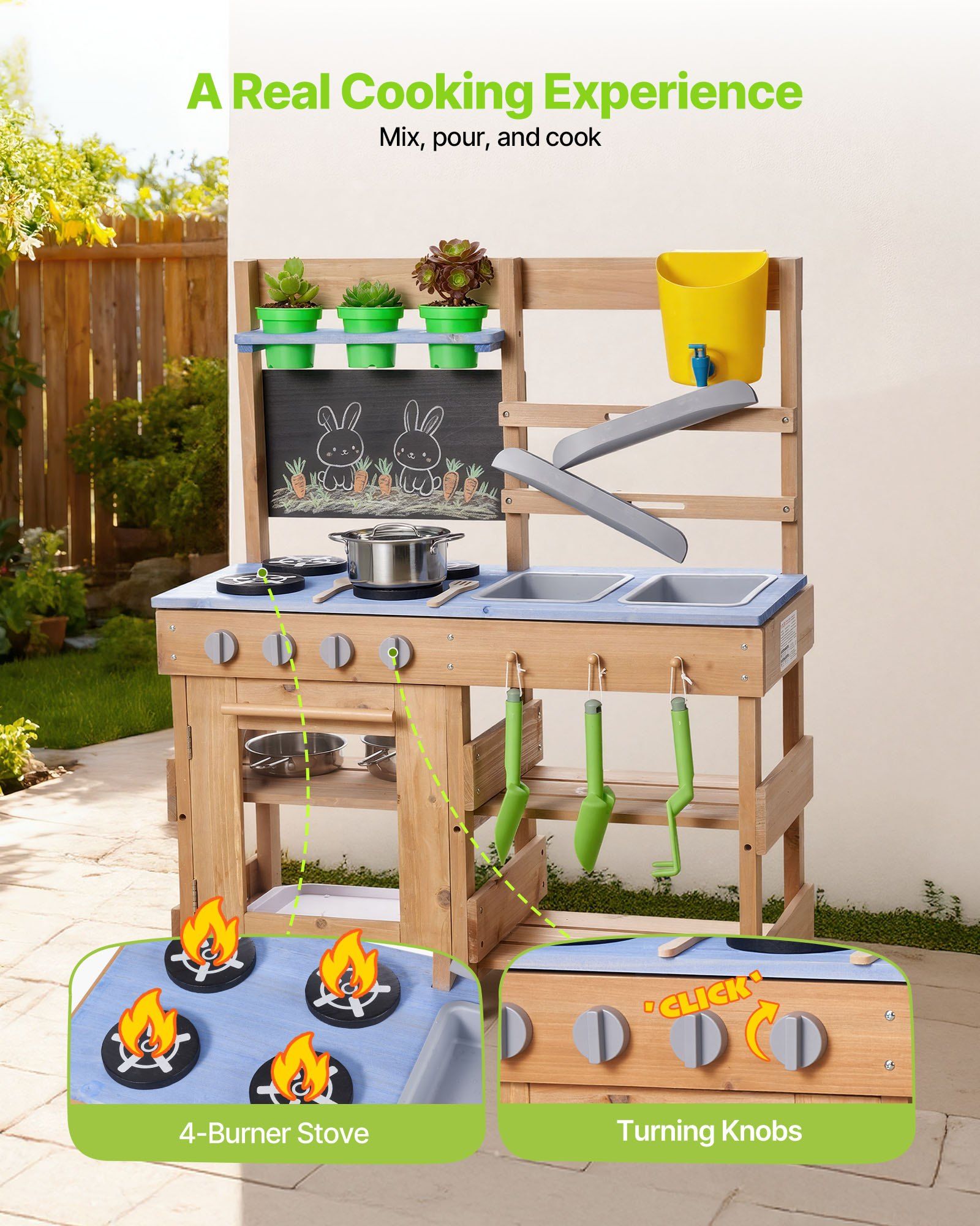 Mud Kitchen, Outdoor Mud Kitch - Kids Outdoor Sink のレビューと価格