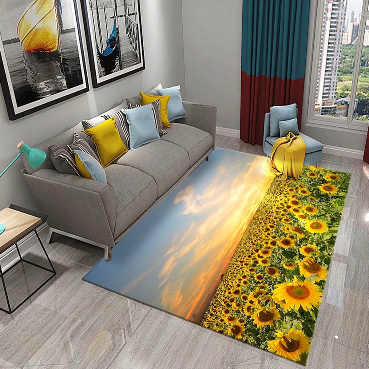 3D Sunflower Pattern Home Carp - Kids Outdoor Kitchen Diy のレビューと価格