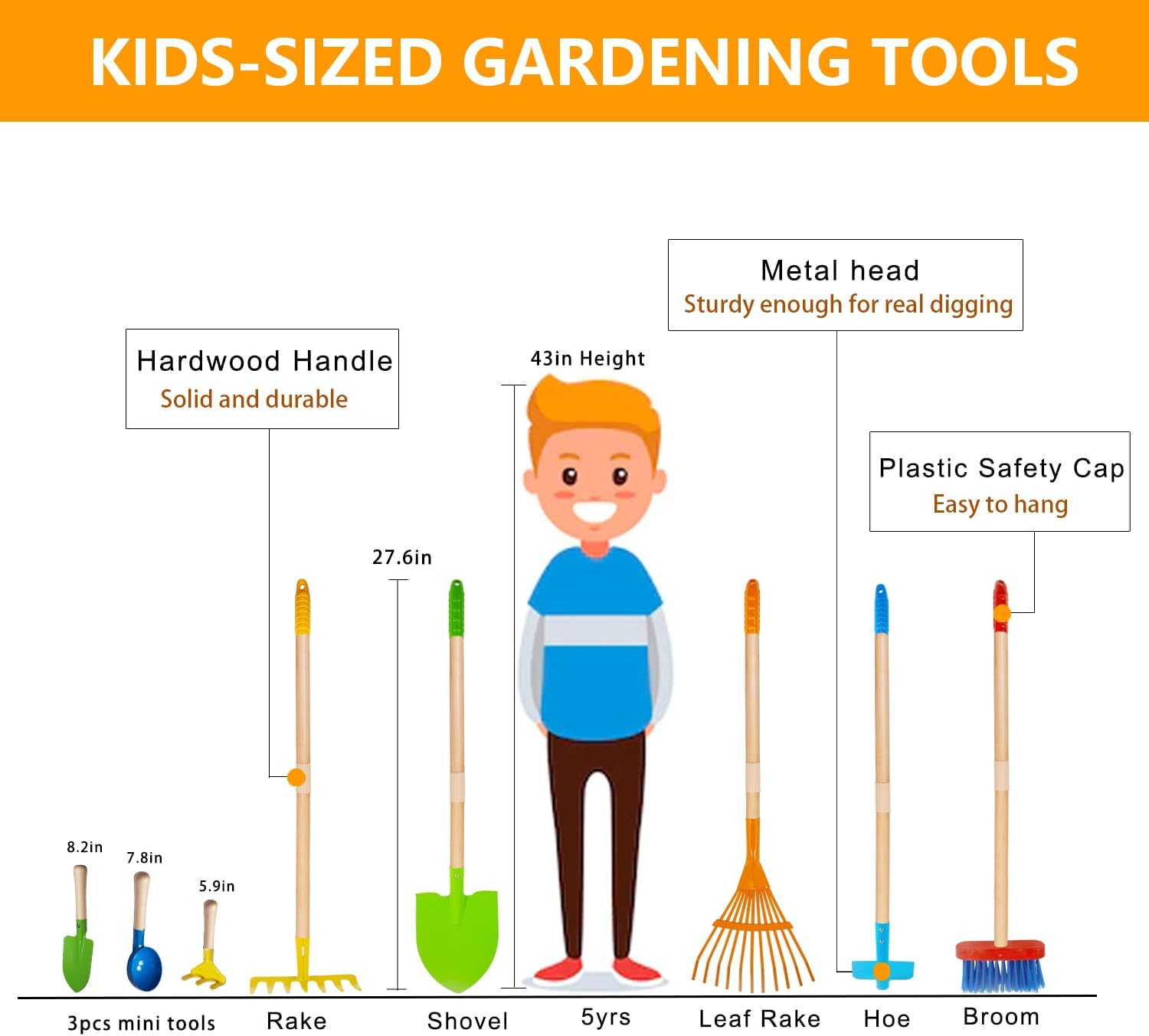 Toddler Gardening Tools, 8PCS  - Kids Outdoor Yard Tools のレビューと価格