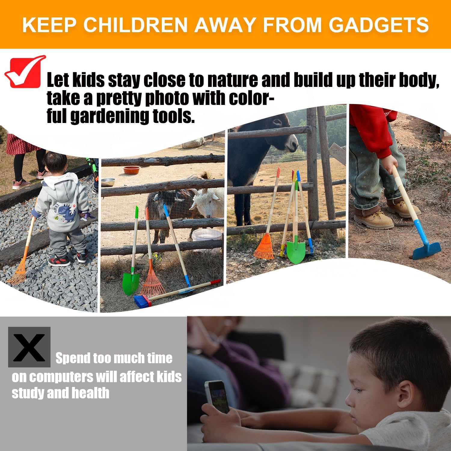 Toddler Gardening Tools, 8PCS  - Kids Outdoor Yard Tools のレビューと価格