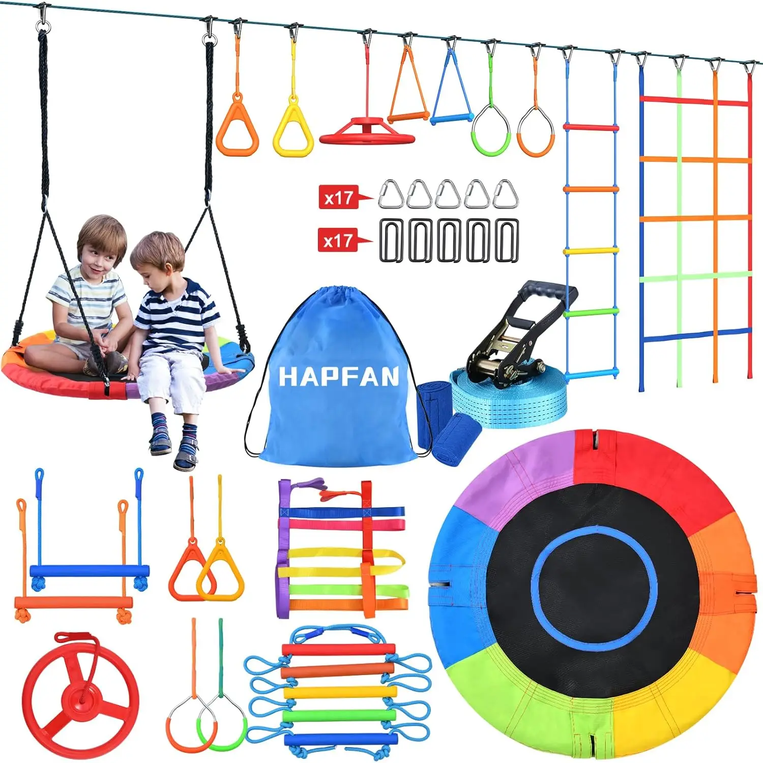 Activity priceHapfan 50 FT Nin - Kids Outdoor Ninja Playset のレビューと価格