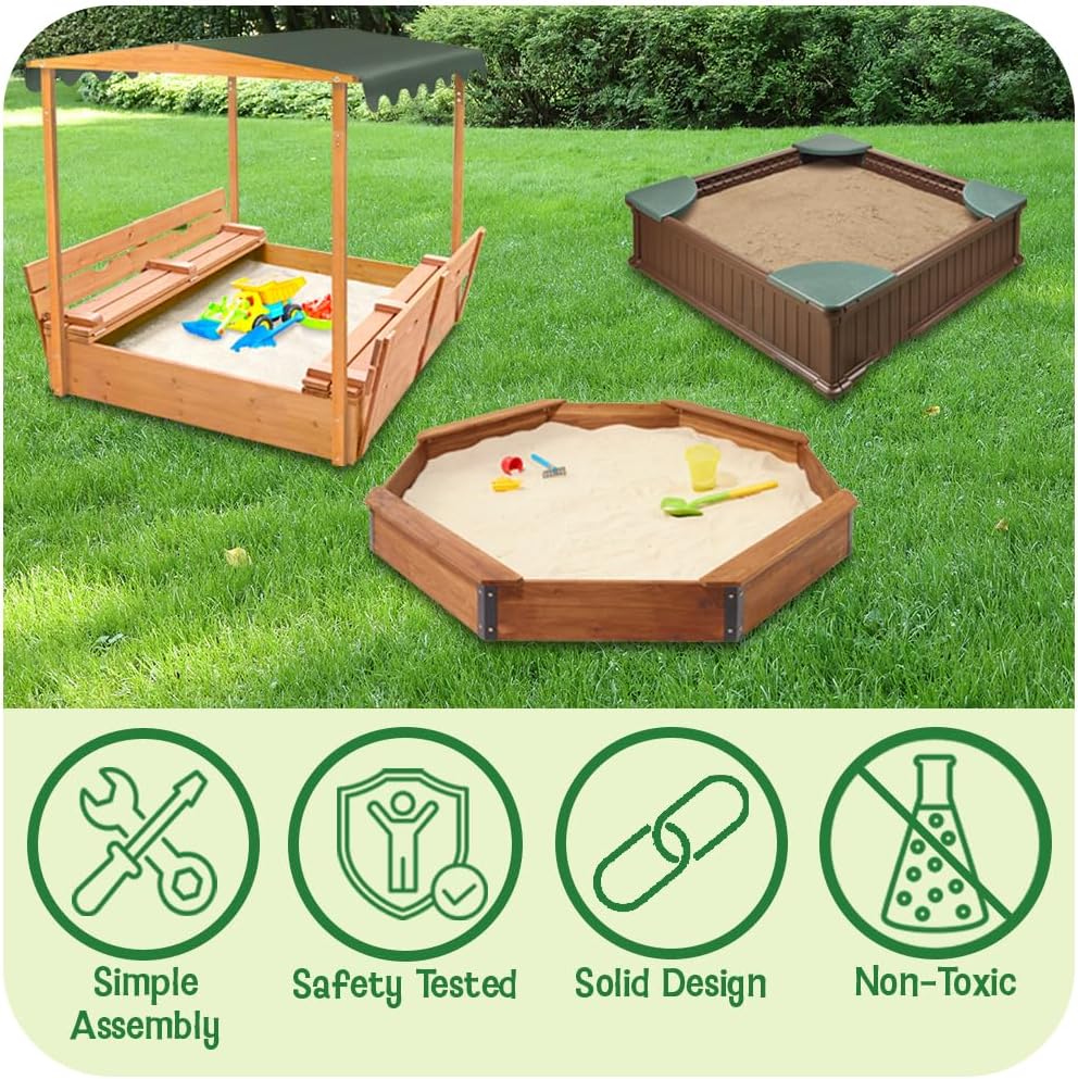 Badger Basket Sandbox for Kids - Kids Outdoor Seating のレビューと価格