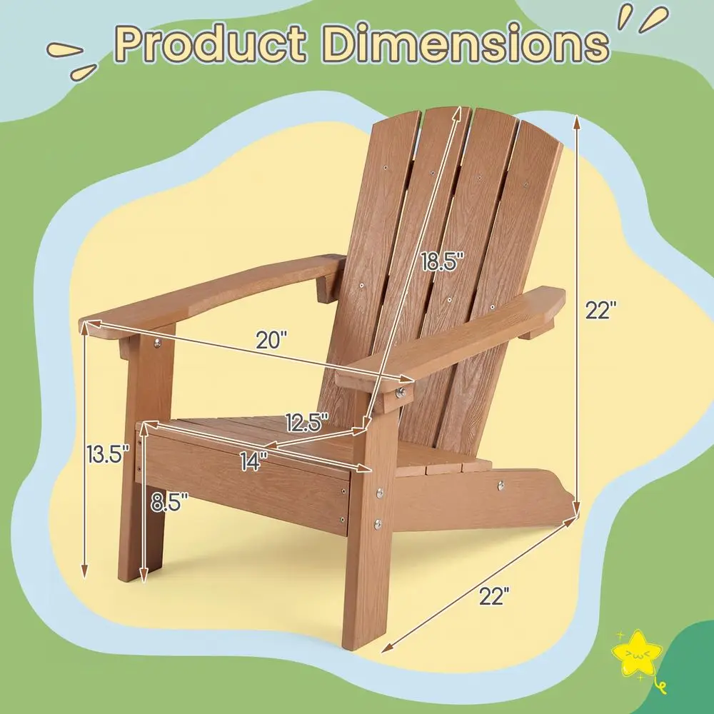 Kids Adirondack Chair, AllWeat - Kids Outdoor Lawn Chair のレビューと価格