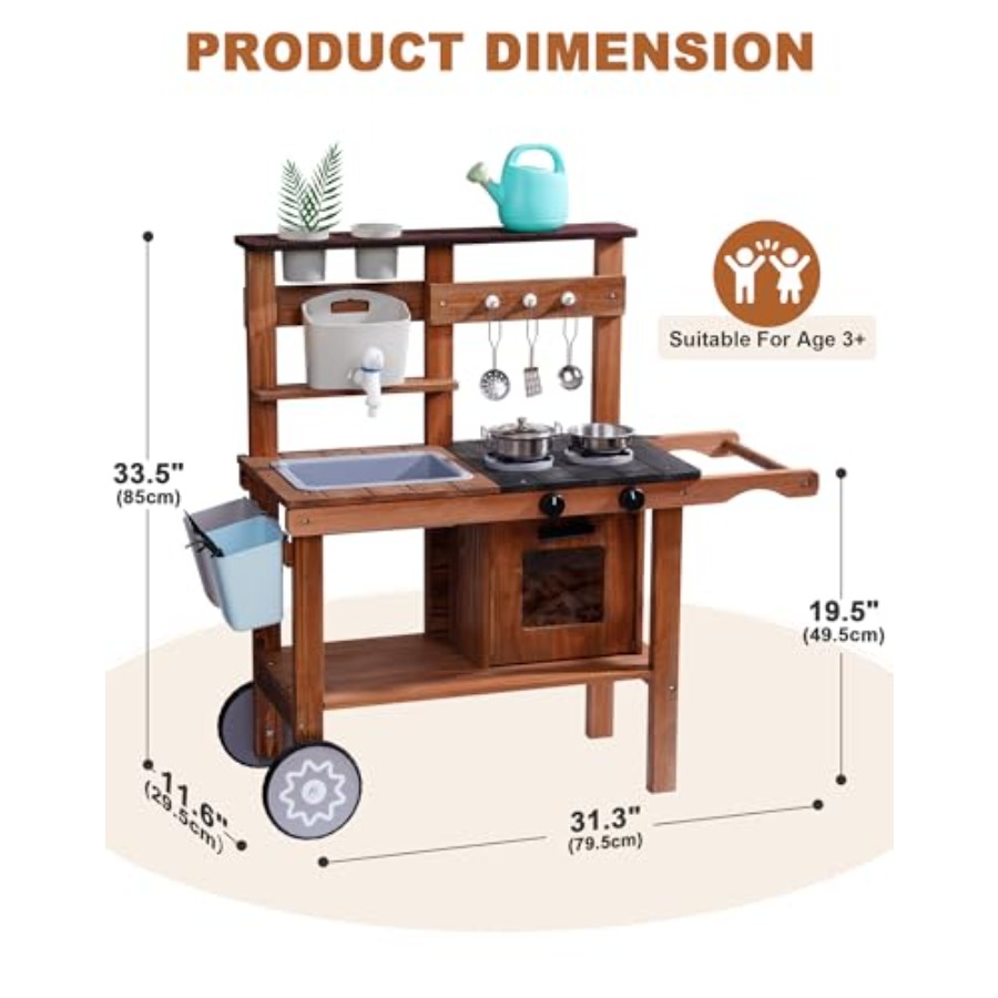Outdoor mud kitchen for kids w - Kids Outdoor Sink のレビューと価格