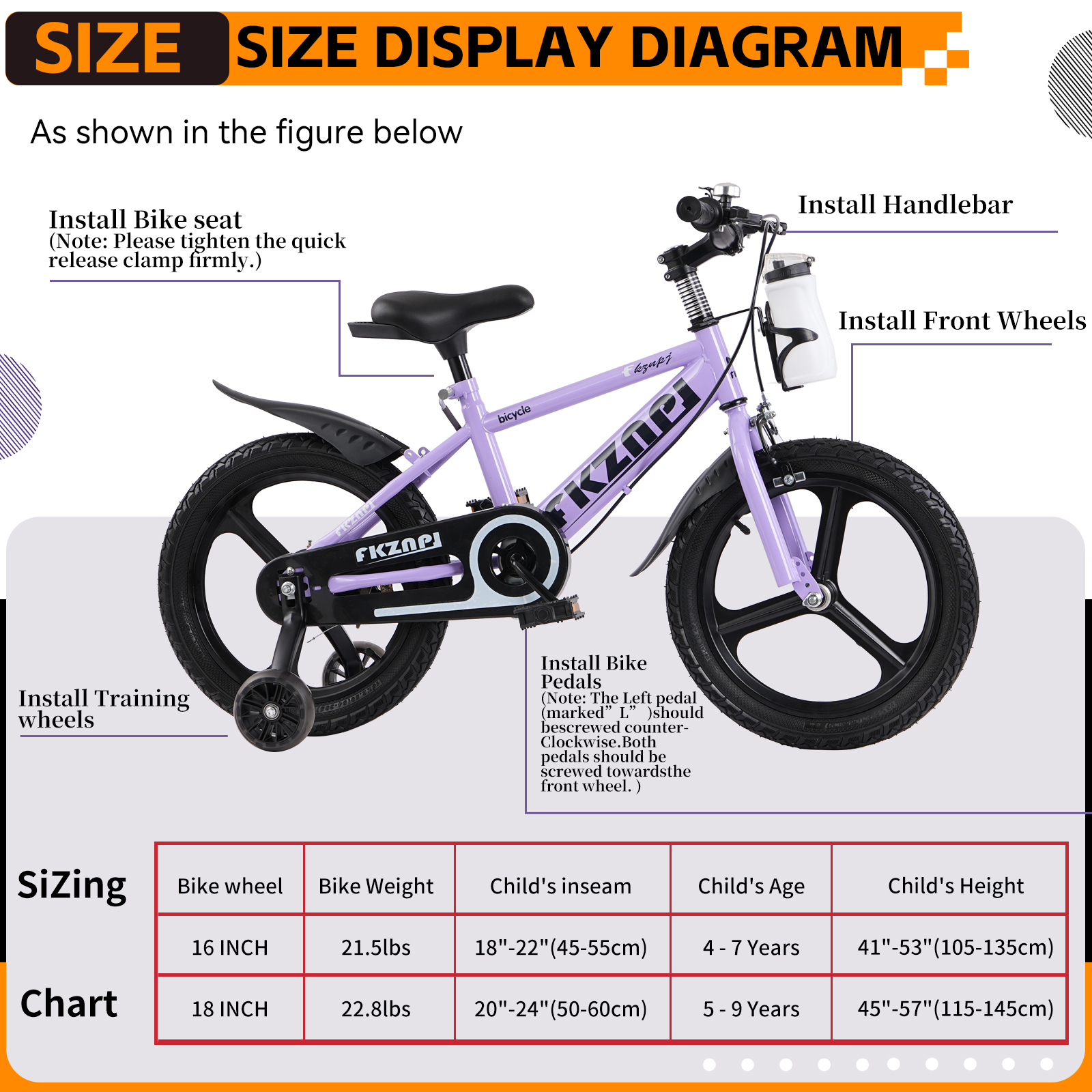 Kids Bike with Training Wheels - Kids Outdoor Ride On のレビューと価格
