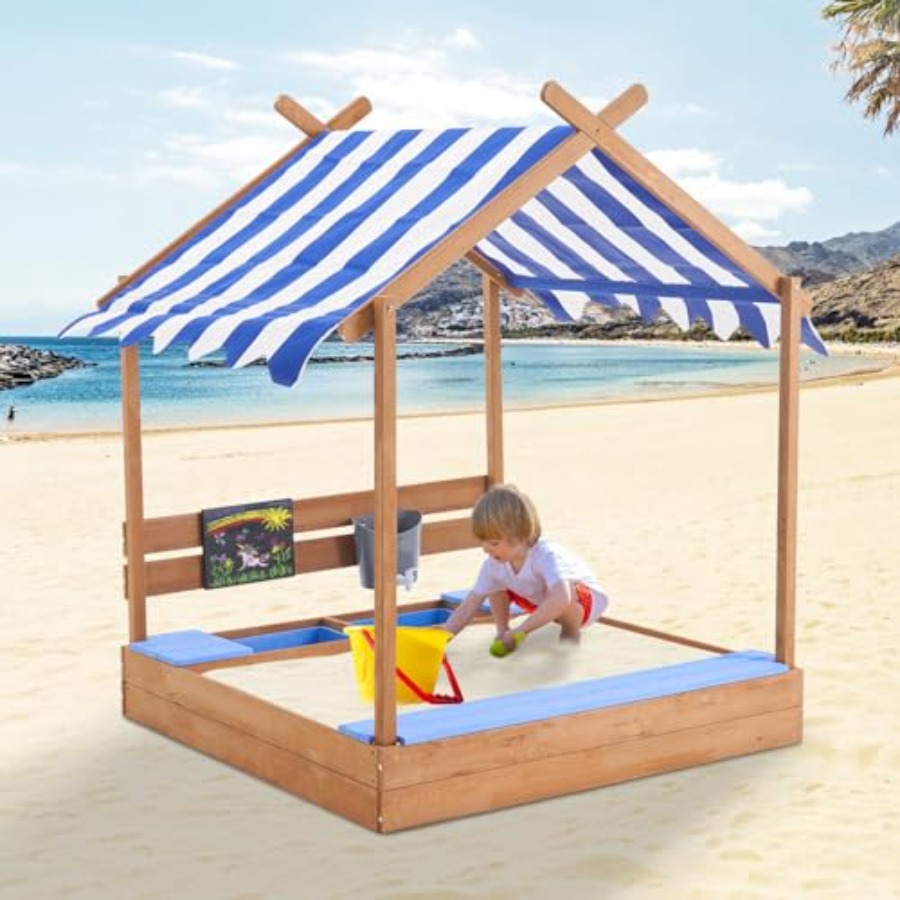 Backyard sandbox with roof for - Kids Outdoor Sink のレビューと価格