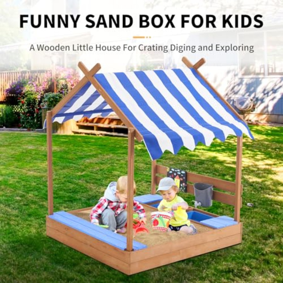 Backyard sandbox with roof for - Kids Outdoor Sink のレビューと価格