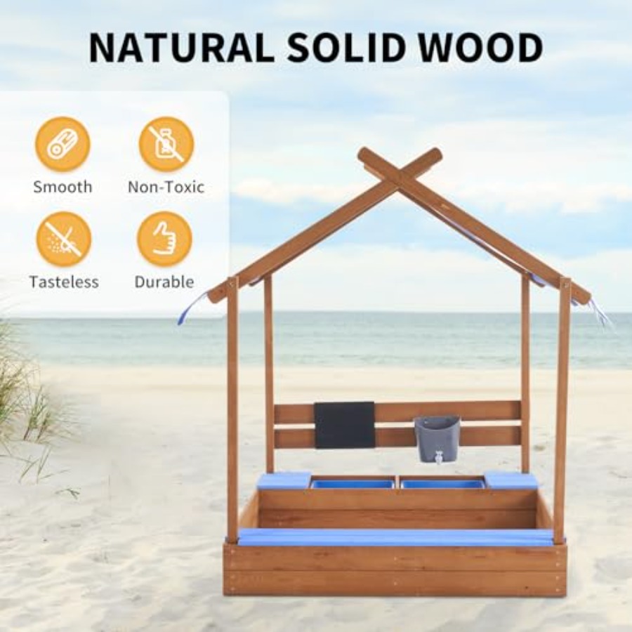 Backyard sandbox with roof for - Kids Outdoor Sink のレビューと価格