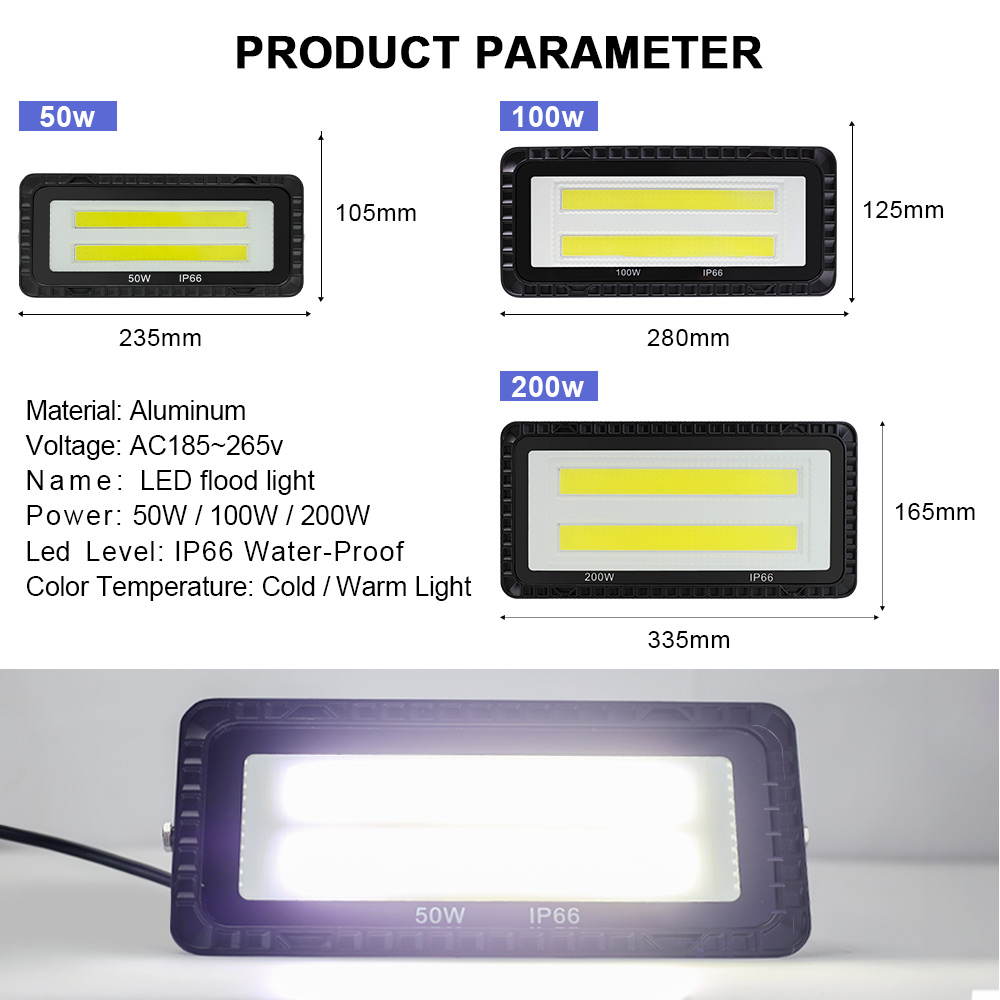 LED Flood Light 50W 100W 200W  - Balance Beam Outdoor のレビューと価格
