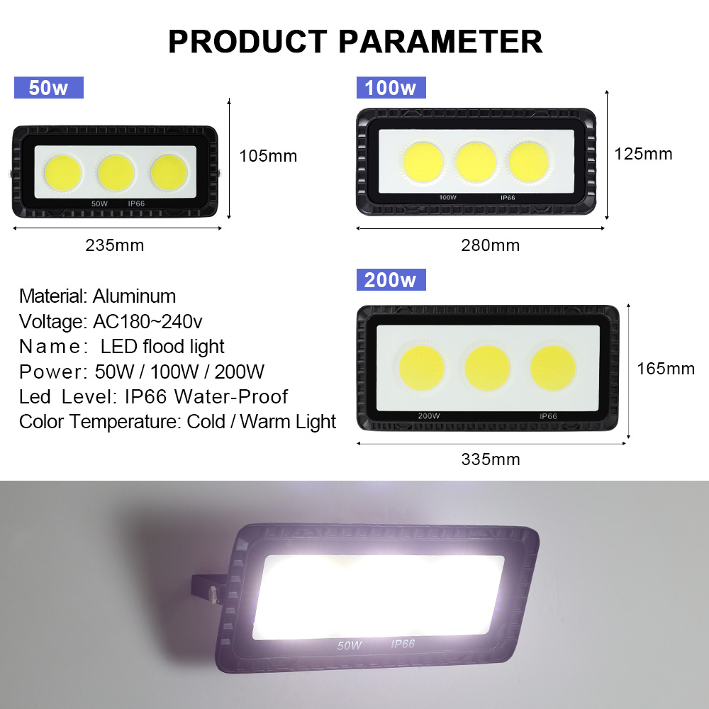 LED Flood Light 50W 100W 200W  - Balance Beam Outdoor のレビューと価格