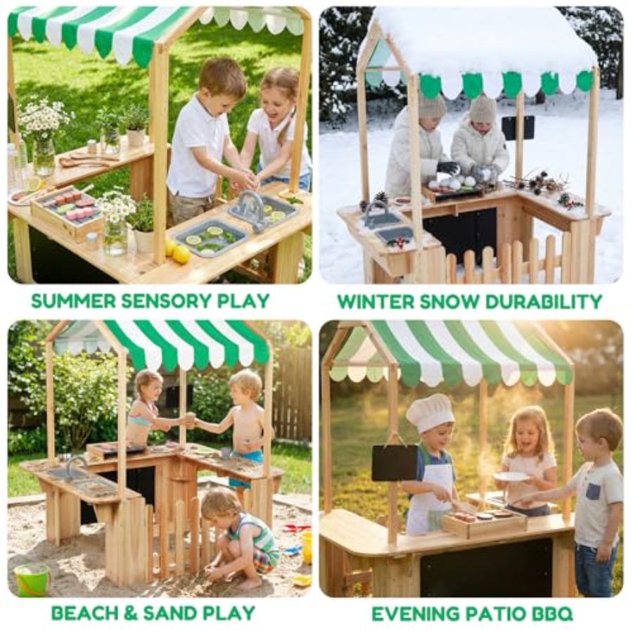 Outdoor playhouse mud kitchen  - Kids Outdoor Bbq のレビューと価格