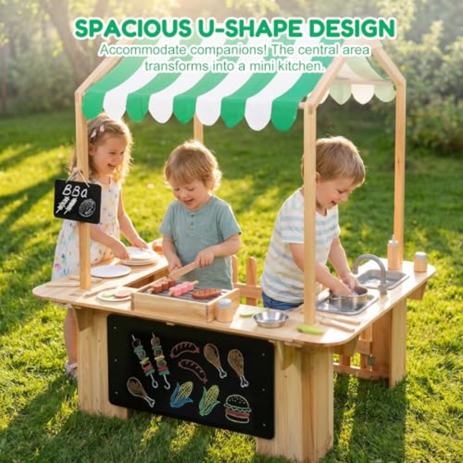 Outdoor playhouse mud kitchen  - Kids Outdoor Bbq のレビューと価格